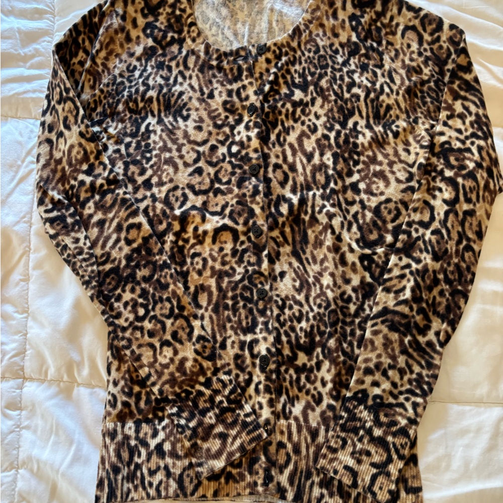 Merona Leopard Print Cardigan size XS